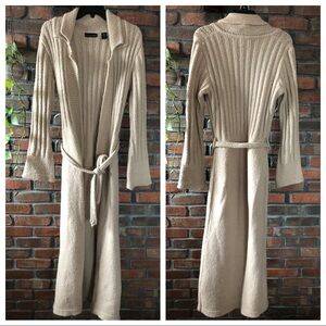 LOVE SEX MONEY Cream Boho Sweater Coat Duster